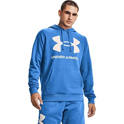 Herenhoodie Under Armour Rival Blauw Maat S