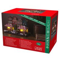 Kersthuis verlichting - Grachtpanden met marktkramen en kerstboom - met muziek - thumbnail