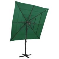 Parasol 4-laags met aluminium paal 250x250 cm groen - thumbnail