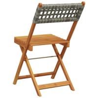 Tuinstoelen 6 st inklapbaar poly rattan en massief hout grijs - thumbnail