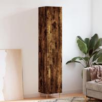 Hoge kast 34,5x34x180 cm bewerkt hout gerookt eikenkleurig - thumbnail