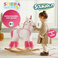 Hobbel Eenhoorn, schommelpaard met stijgbeugels, zadel en geluidsfunctie - thumbnail