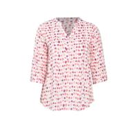 Paprika top met all over print wit/roze/paars - thumbnail