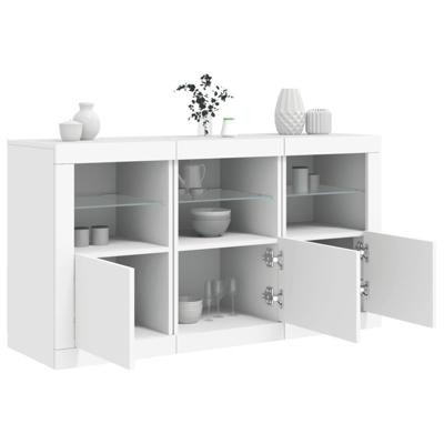 Dressoir met LED-verlichting 123x37x67 cm wit