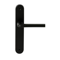 Hardbrass Deurkruk Samos op ovaal langschild blind - zwart - thumbnail