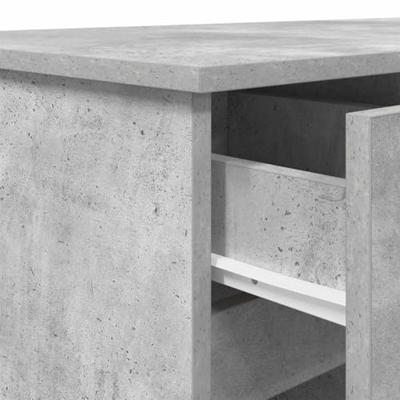 Bureau met lade Betongrijs 140 x 49 x 76 cm Bewerkt hout