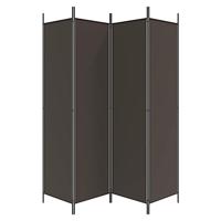 Kamerscherm met 4 panelen 200x200 cm stof bruin - thumbnail