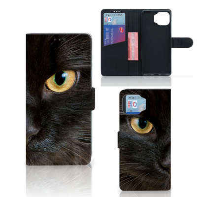 Motorola Moto G 5G Plus | Telefoonhoesje | Met pasjeshouder | Zwarte Kat