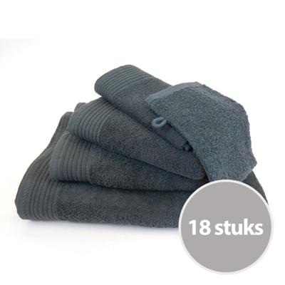 Deluxe pakket badtextiel 550 gram Antraciet - 18 stuks Deluxe pakket badtextiel 550 gram Antraciet - 18 stuks