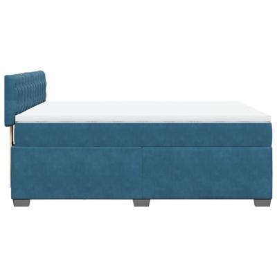 Boxspring met matras fluweel blauw 140x200 cm - thumbnail