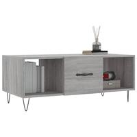 Salontafel 102x50x40 cm bewerkt hout grijs sonoma eikenkleurig - thumbnail