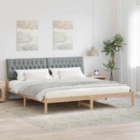 Bedframe met Gevoerd Hoofdgedeelte Bruin 200 x 200 cm - thumbnail