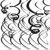 Hangdecoratie Swirls Zwart - thumbnail