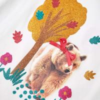 Kindershirt met lange mouwen berenprint 128 ecru - thumbnail