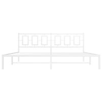 Bedframe met hoofdbord metaal wit 200x200 cm - thumbnail