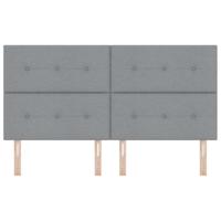 LED Hoofdbord met LED-striplichten Lichtgrijs 180 cm Polyester - thumbnail