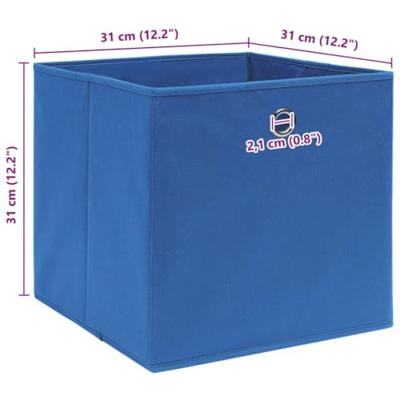 VidaXL Opbergboxen 4 st 32x32x32 cm stof blauw