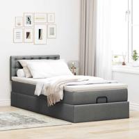 Ottoman bed met matras 160x200cm stof donkergrijs - thumbnail