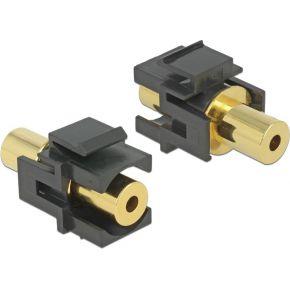 DeLOCK 2x3.5mm 3.5mm 3.5mm Zwart, Goud