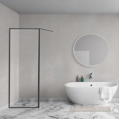 Aqua Vista Diasi inloopdouche - 60x200cm - 8mm - helder nano coating glas - frame - mat zwart R-BE-2120-60-FFG