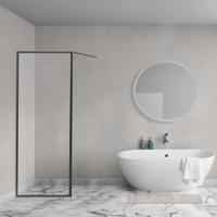 Aqua Vista Diasi inloopdouche - 60x200cm - 8mm - helder nano coating glas - frame - mat zwart R-BE-2120-60-FFG - thumbnail