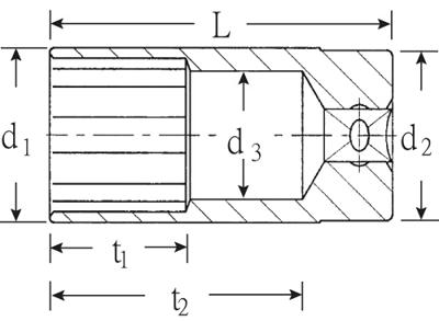 Stahlwille 51 26 03020026 Dubbel zeskant Dopsleutelinzetstuk 1/2 (12.5 mm)