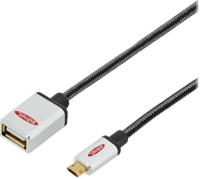 EDNET USB 2.0 adapterkabel OTG type micro B - A st/Bu 03m High Speed micro B omkeerbaar - thumbnail