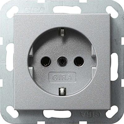 GIRA 0188 26 Wandcontactdoos met randaarde Inzetstuk System 55, Standaard 55, E2, Event, Event Clear, Event Opaque, Esprit, ClassiX Aluminium 1 stuk(s)