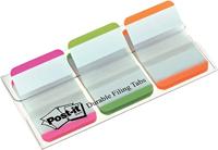 Post-it Index Strong, , ft 25,4 x 38 mm, wit met gekleurde rand, 3 kleuren, 22 tabs per kleur - thumbnail