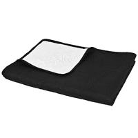 Bedsprei dubbelzijdig 170x210 cm quilt zwart en wit - thumbnail