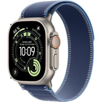 Apple Watch Ultra 3 GPS + Cellular - 49 mm - Natuurlijke titanium kast - Blauw/felblauw Trail Loop-bandje - M/L