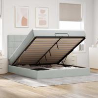 Ottoman bed met matrassen en LED's 180x200cm fluweel lichtgrijs - thumbnail