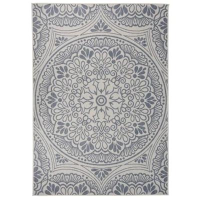 VidaXL Buitenkleed met patroon platgeweven 120x170 cm blauw