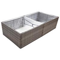 VidaXL Plantenbak 157x80x40 cm poly rattan grijs - thumbnail