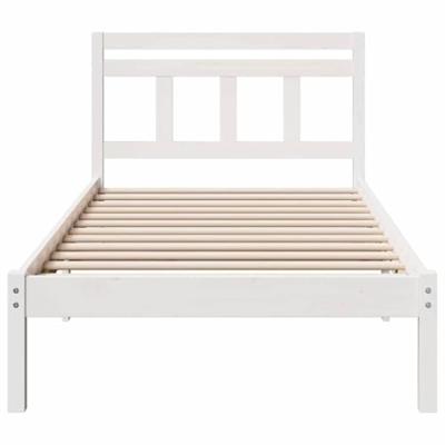 Bedframe Wit Massief grenenhout