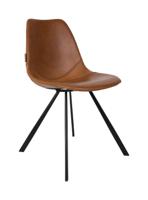 Dutchbone Eetkamerstoel 'Franky' PU, kleur Bruin - thumbnail