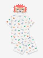 Pyjamashort set voor kinderen met PETIT BATEAU masker wit - thumbnail