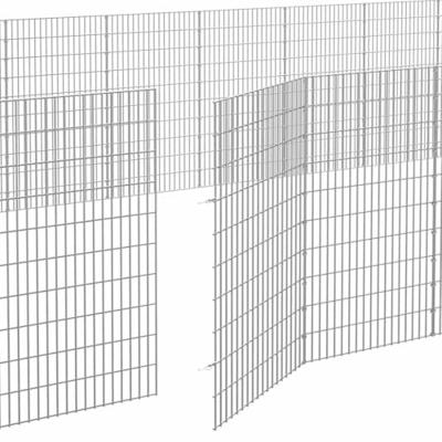 Dierenverblijf 24 panelen 54x100 cm gegalvaniseerd ijzer