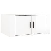 Salontafel 80x50x36 cm bewerkt hout hoogglans wit - thumbnail