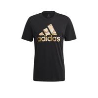 adidas Performance sport T-shirt zwart/bruin - thumbnail
