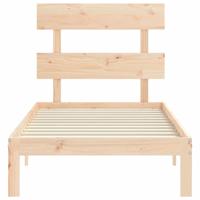 Bedframe met hoofdbord massief hout - thumbnail