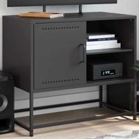 Tv-meubel 68x39x60,5 cm staal zwart - thumbnail