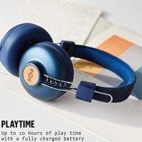 HOUSE OF MARLEY EM-JH133-DN Positive Vibration 2 Bt, Draadloze Bluetooth On-Ear Hoofdtelefoon, Geluidsisolatie, Premium Geluid, Microfoon, Opladen Via Usb, 10 Uur Batterijduur, Denim, Eén maat, blauw - thumbnail