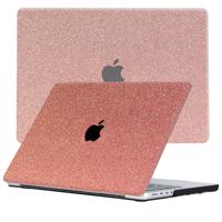 Lunso MacBook Pro 16 inch M1/M2 (2021-2023) cover hoes - case - Glitter Rose Goud - thumbnail