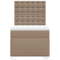 Boxspring met matras kunstleer cappuccinokleurig 100x200 cm - thumbnail