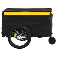 VidaXL Fietstrailer 30 kg ijzer zwart en geel - thumbnail