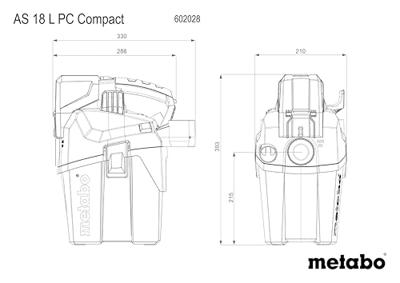 Metabo AS 18 L PC Compact Accu-alleszuiger | 18 V | zonder accu-packs en lader - 602028850