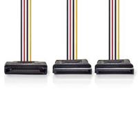 Nedis Interne Voedingskabel | SATA 15-Pins Male | 2x SATA 15-Pins Female | Verguld | 0.15 m | Rond | PVC | Multicolour | Doos - CCGB73190VA015 - thumbnail