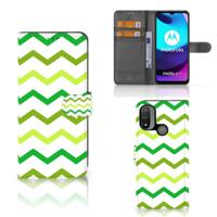 Motorola Moto E20 | E30 | E40 | Telefoon Hoesje | Zigzag Groen - thumbnail