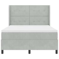 Boxspringbed met hoofdeinde Lichtgrijs 140 x 190 cm Fluweel - thumbnail